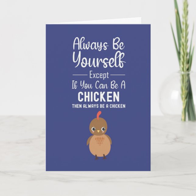 Tarjeta Navy Blue Cards For Chicken Lovers Kid Farm Animal (Anverso)