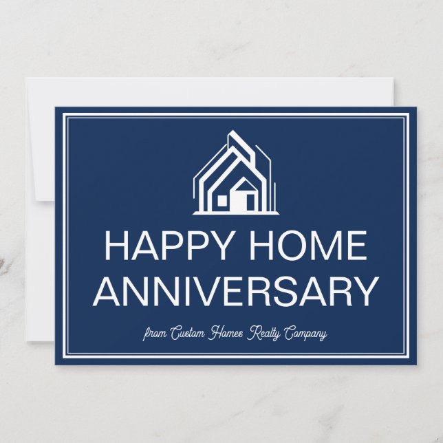 Tarjeta Navy Blue Real Estate Business Custom Marketing (Anverso)