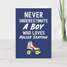 Tarjeta Navy Blue Roller Skating Cards For Baby Boys Kids