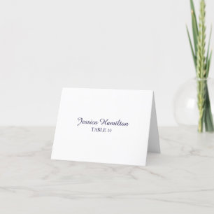 Tarjeta Navy Blue Script Place con opción de comid