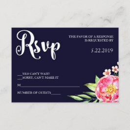 Tarjeta Navy Rubor RSVP