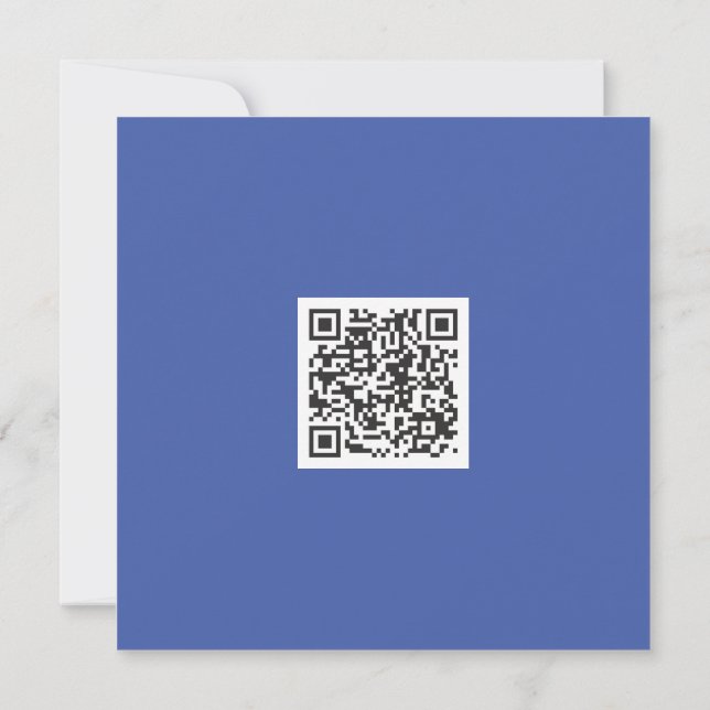 Tarjeta Neat Blue Monocrome Vibe moderno Código QR (Reverso)