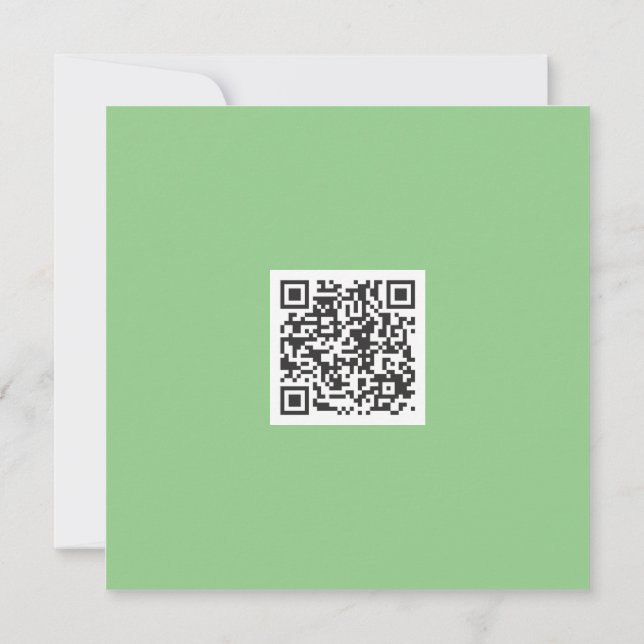Tarjeta Neat Green Monocrome Vibe moderno Código QR (Reverso)