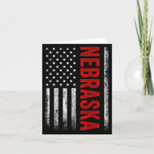 Tarjeta Nebraska Vintage Estadounidense Bandera Retro Para