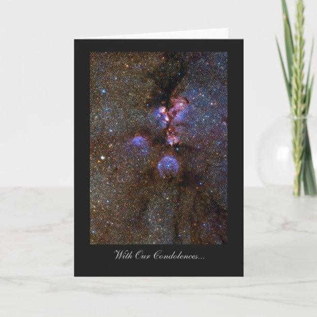 Tarjeta Nebulosa de la pata del gato - Con nuestras condol (Anverso)