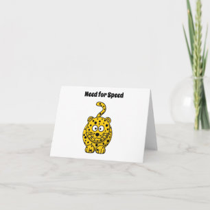Tarjeta Necesidad de velocidad, divertido diseño de gatos 