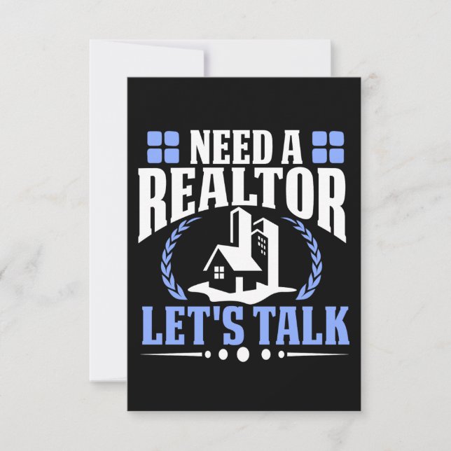 Tarjeta ¿Necesita un realtor? Hablemos de venta de agentes (Anverso)
