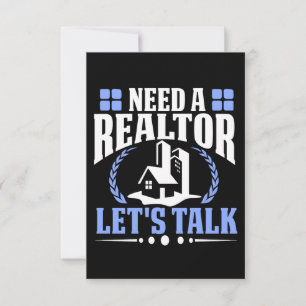 Tarjeta ¿Necesita un realtor? Hablemos de venta de agentes