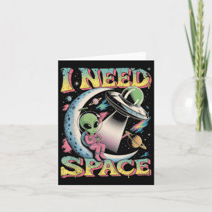 Tarjeta Necesito Astronomía Espacial Alien Retro