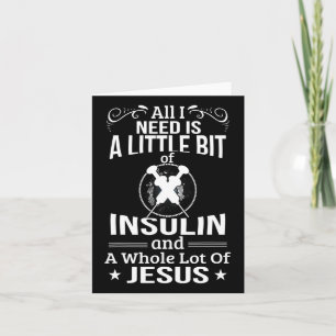 Tarjeta Necesito Insulina Y Jesús Divertido Diabético Tipo