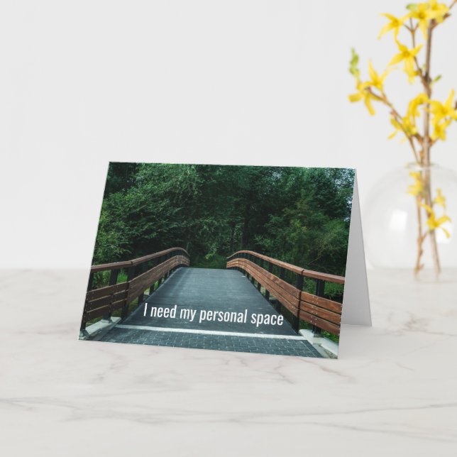 Tarjeta Necesito Mi Espacio Personal, Por Favor Dame Algún (flor amarilla)