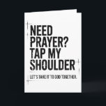 Tarjeta Necesito Oración Toca Mi Hombro Versículo Bíblico<br><div class="desc">Necesito Oración Toca Mi Hombro Versículo Bíblico Cristiano En Espalda</div>