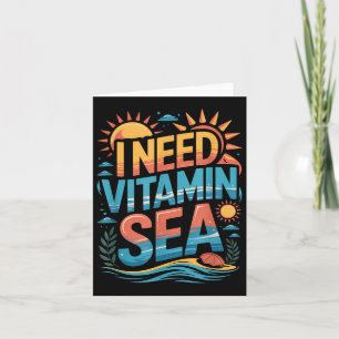 Tarjeta Necesito vitaminas de vacaciones de verano en la p
