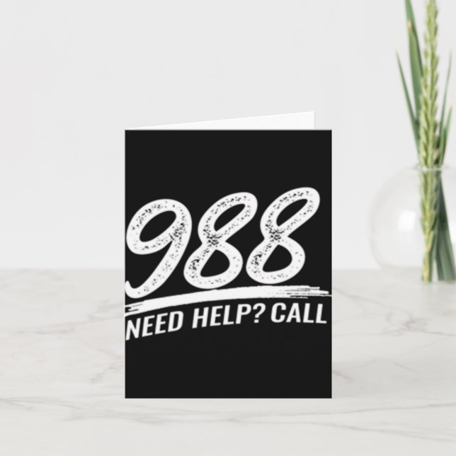 Tarjeta Need Help Call 988  (Anverso)