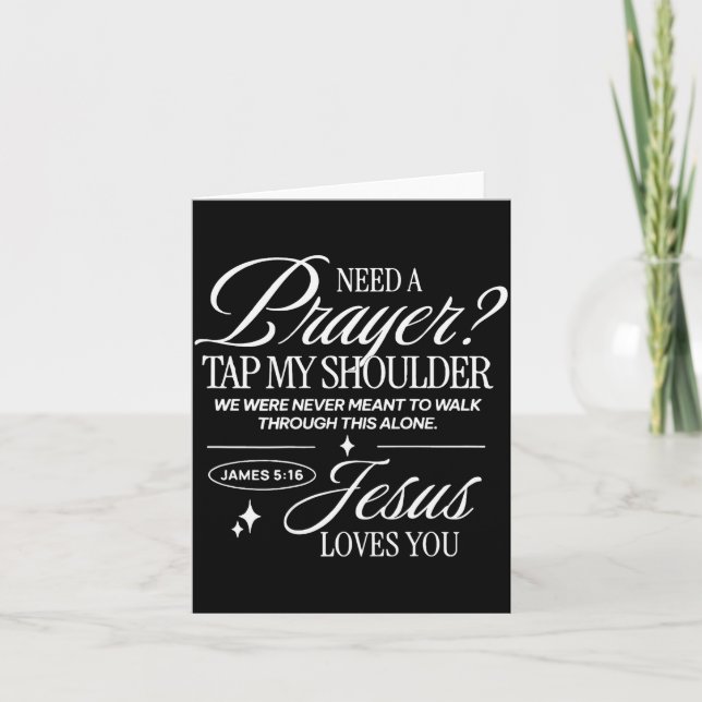 Tarjeta Need Prayer Tap My Shoulder Christian Men Women (o (Anverso)