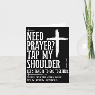 Tarjeta Need Prayer Tap Shoulder Bible Verse Christian On