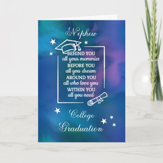 Tarjeta Nefew College Graduation Quote Watercolor (Anverso)