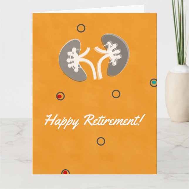 Tarjeta Nefrología Jubilación Artsy Riñon Diseño (Anverso)