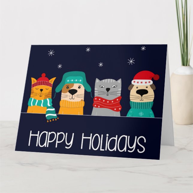 Tarjeta Negocio de mascotas Navidad  (Anverso)