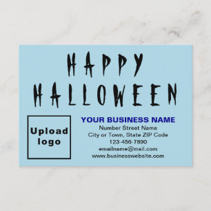 Tarjeta Negocios Halloween Pequeño Azul Claro Plano Saludo