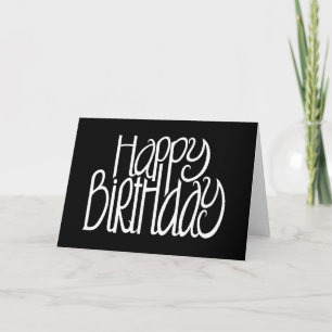 Tarjeta negra de cumpleaños feliz