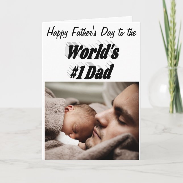Tarjeta negra de foto del Día del Padre Número 1 (Anverso)