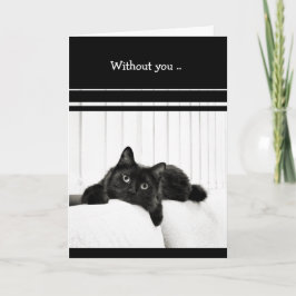 Tarjeta negra de gato que te extraño