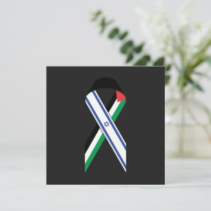 Tarjeta negra de la bandera israelí y palestina