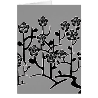 Tarjeta negra de las flores