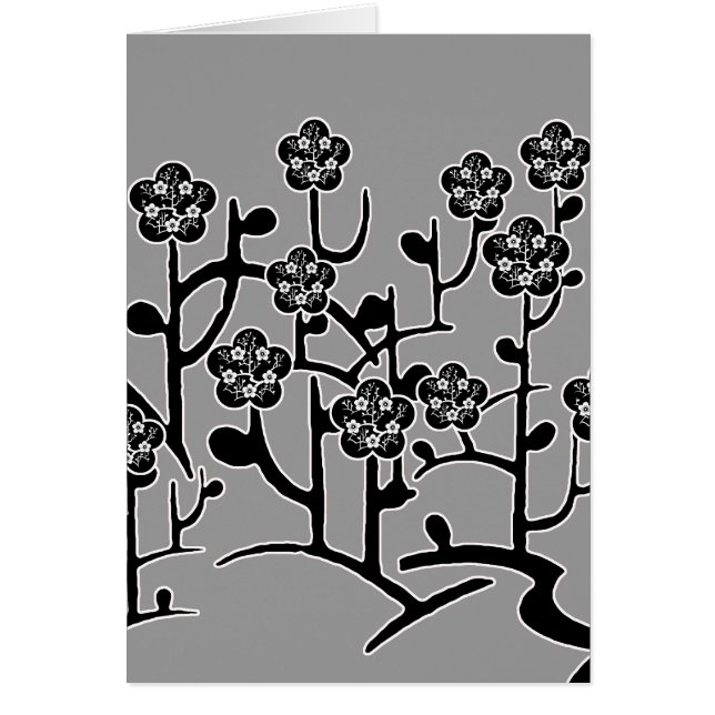 Tarjeta negra de las flores (Frente)