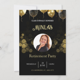 Tarjeta negra de oro para Fiesta de Jubilación Per