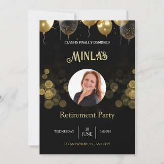 Tarjeta negra de oro para Fiesta de Jubilación Per