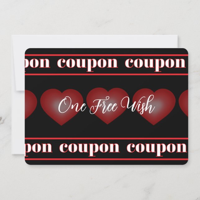 Tarjeta Negra de San Valentín con Cupón de Corazón (Reverso)