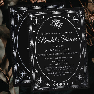 Tarjeta Negra de Tarot Celestial Plateado para Des