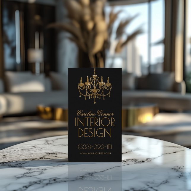 Tarjeta negra del diseñador interior de lámparas d (Perfect for business)