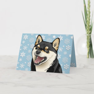 Tarjeta negra del personalizable de Shiba Inu de