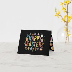 Tarjeta negra divertida de saludos de Pascua