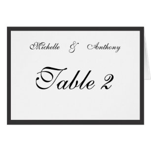 Tarjeta negra elegante de la tabla de la recepción
