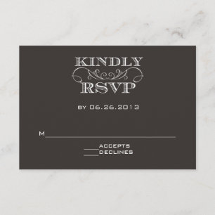 Tarjeta negra elegante de RSVP