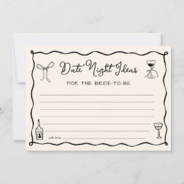 Tarjeta negra italiana de ducha de novias con tarj