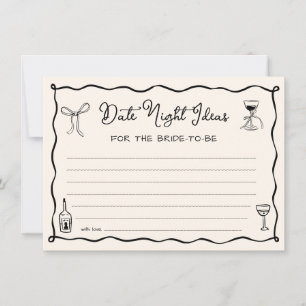 Tarjeta negra italiana de ducha de novias con tarj