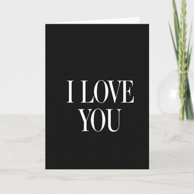 Tarjeta Negra Romántica Te Amo (Anverso)