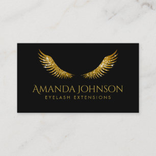 Tarjeta negra simple de purpurina con azotes de or