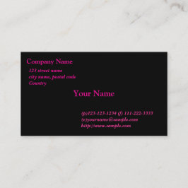 tarjeta negra, tipos de letra rosa