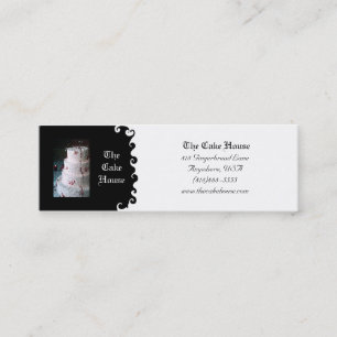 Tarjeta negra y blanca del pastel de bodas del