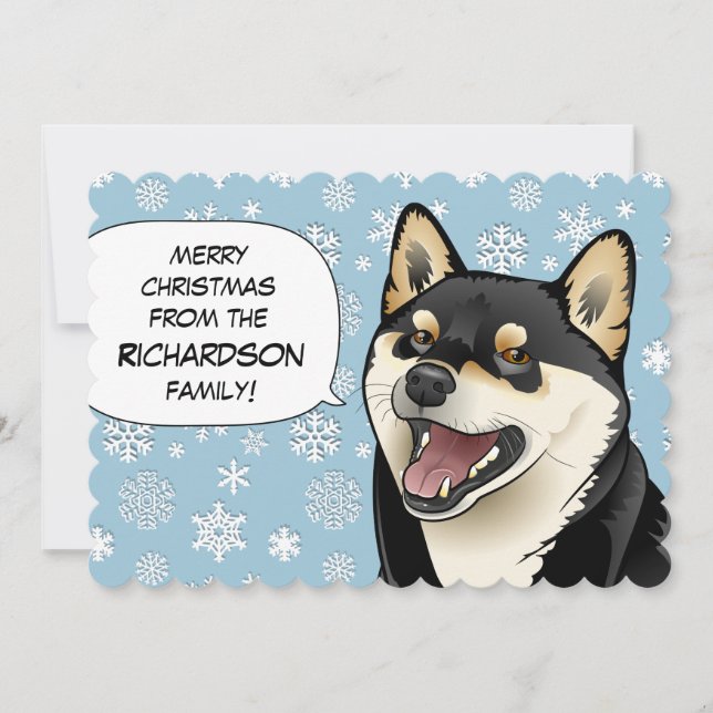 Tarjeta negra y del moreno de Shiba Inu de las (Anverso)