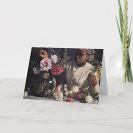 Tarjeta Negress con los Peonies