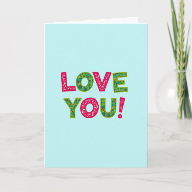 Tarjeta Negrita Brillante de Amor (Anverso)