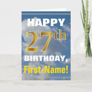 Tarjeta Negrita, Cielo Nublado, Falso Oro Cumpleaños 27 + 