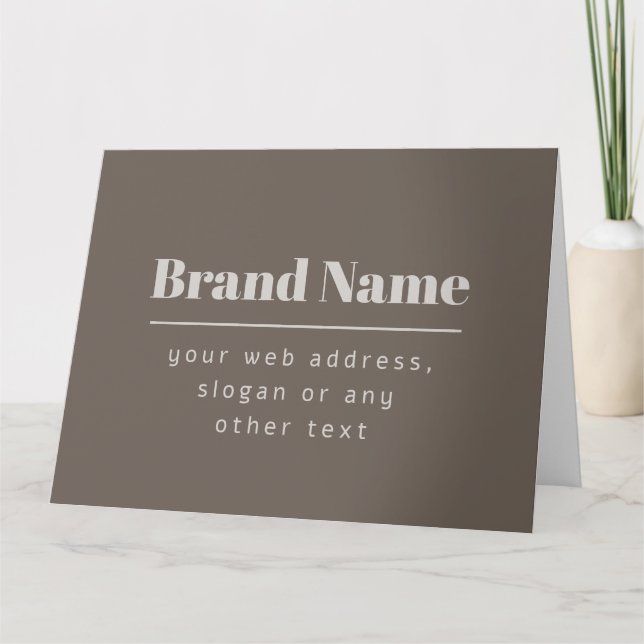 Tarjeta Negrita Moderna Marca o Negocio Beige Oscuro y Lig (Anverso)